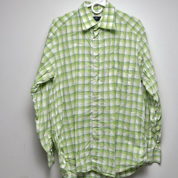 ERMENEGILDO ZEGNA SPORT LS BUTTON SHIRT LARGE-EUC - Picture 1 of 8